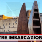 Piazza Municipio inedita con Monumenti, composta da tre imbarcazioni,
