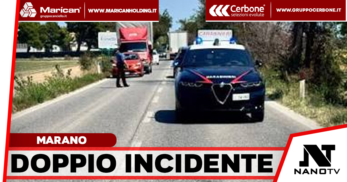 Marano, due incidenti in via San Rocco: si ribalta mezzo dei rifiuti