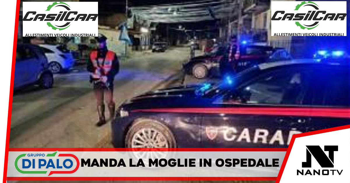 GIUGLIANO IN CAMPANIA:  Ha colpito la moglie con un oggetto contundente, lei è finita in ospedale.