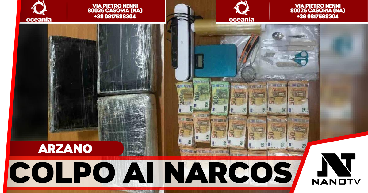 Colpo al narcotraffico ad Arzano: sequestrati 3 chili di cocaina e 67mila euro in contanti, arrestato un 45enne
