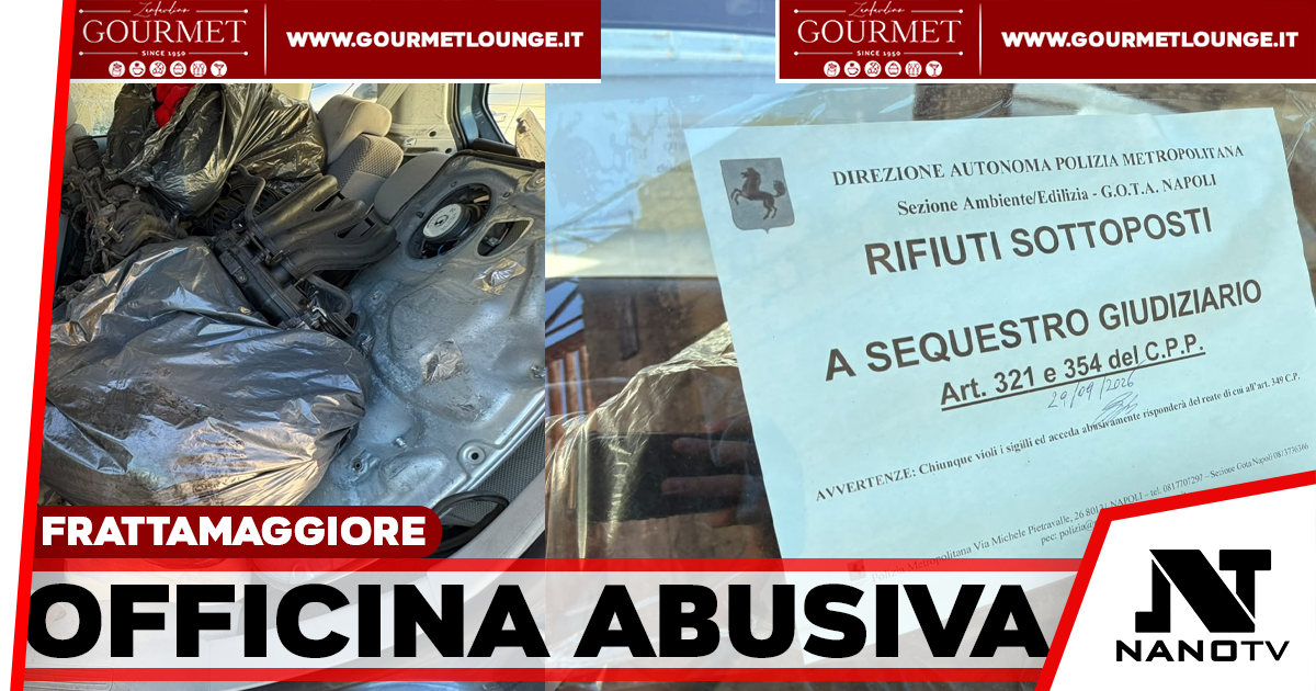 Frattamaggiore, sequestrata officina meccanica abusiva: bloccati anche due veicoli carichi di rifiuti