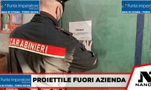 Cardito: intervento dei carabinieri in via Galileo Ferraris, per un foro di proiettile fuori azienda