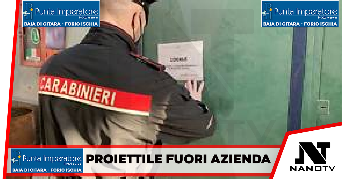 Cardito: intervento dei carabinieri in via Galileo Ferraris, per un foro di proiettile fuori azienda