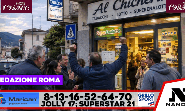 Vincita record al Superenalotto in un bar: centrato il 6 con un jackpot da oltre 223 milioni di euro
