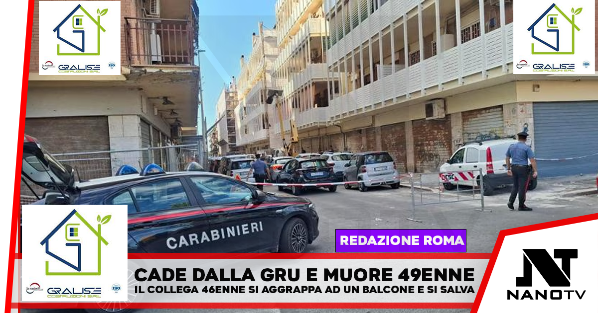 Precipitano dal cestello della gru, muore un operaio. Il collega resta ferito dopo essersi aggrappato ad un balcone cadendo