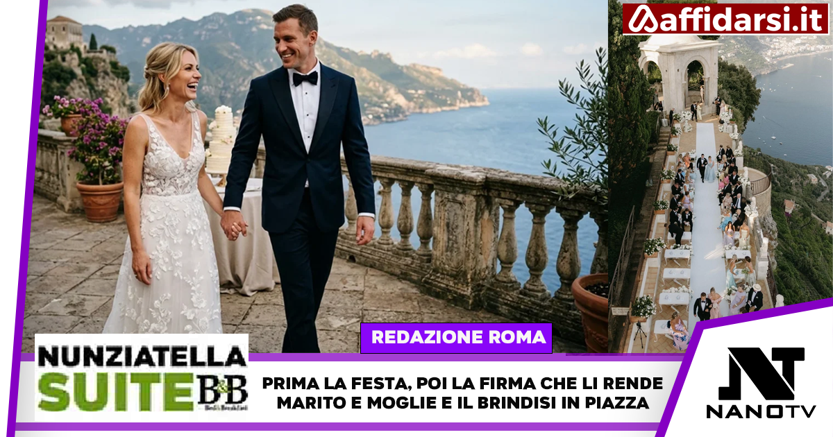 Ilary Blasi e Bastian, i look al matrimonio: lei in abito Scervino e infradito, Chanel in pizzo bianco, lui in smoking. Poi la firma in Comune a notte fonda