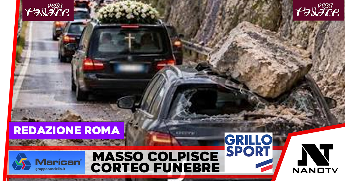 Masso si stacca e travolge corteo funebre, una donna perde la vita.