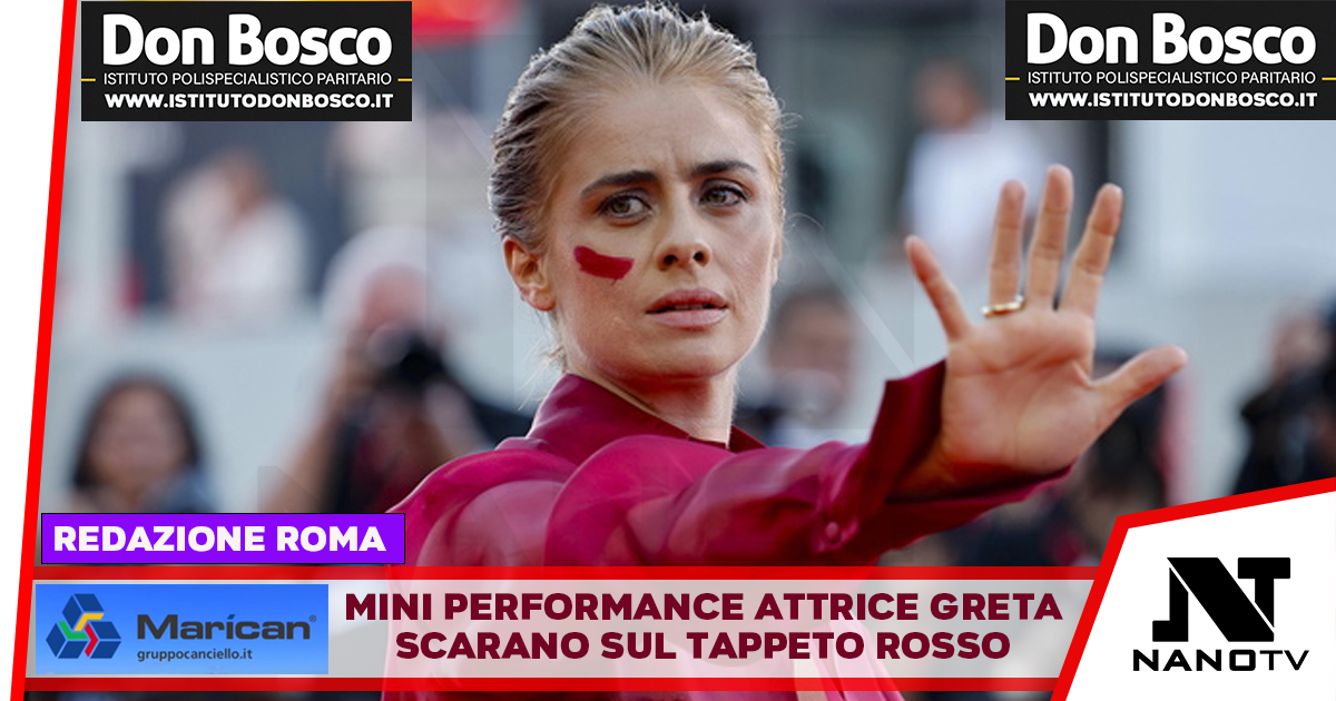 Greta Scarano sul red carpet a Venezia richiama l’attenzione contro i femminicidi