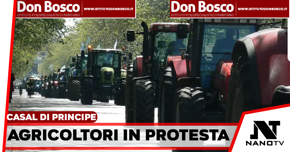 Agricoltori in protesta a Casal di Principe: trattori in strada e richiesta dello stato di crisi