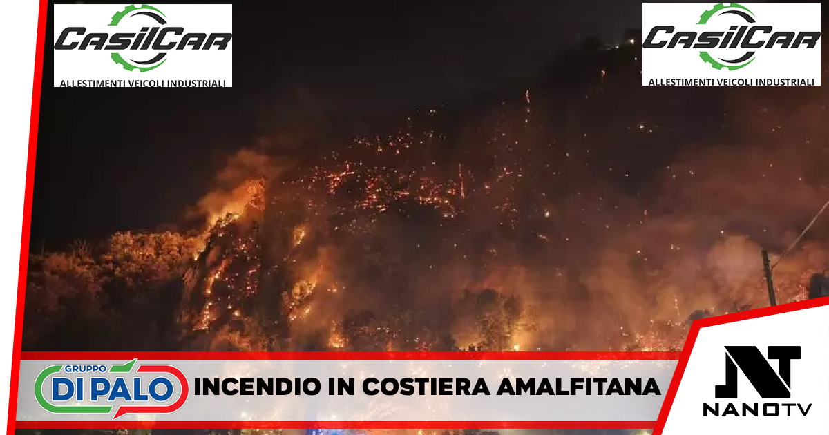 Ancora un incendio in Costiera amalfitana, fiamme tra Positano e Vico Equense