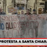 Protesta nella chiesa di S. Chiara a Napoli contro sfratto anziano ammalato