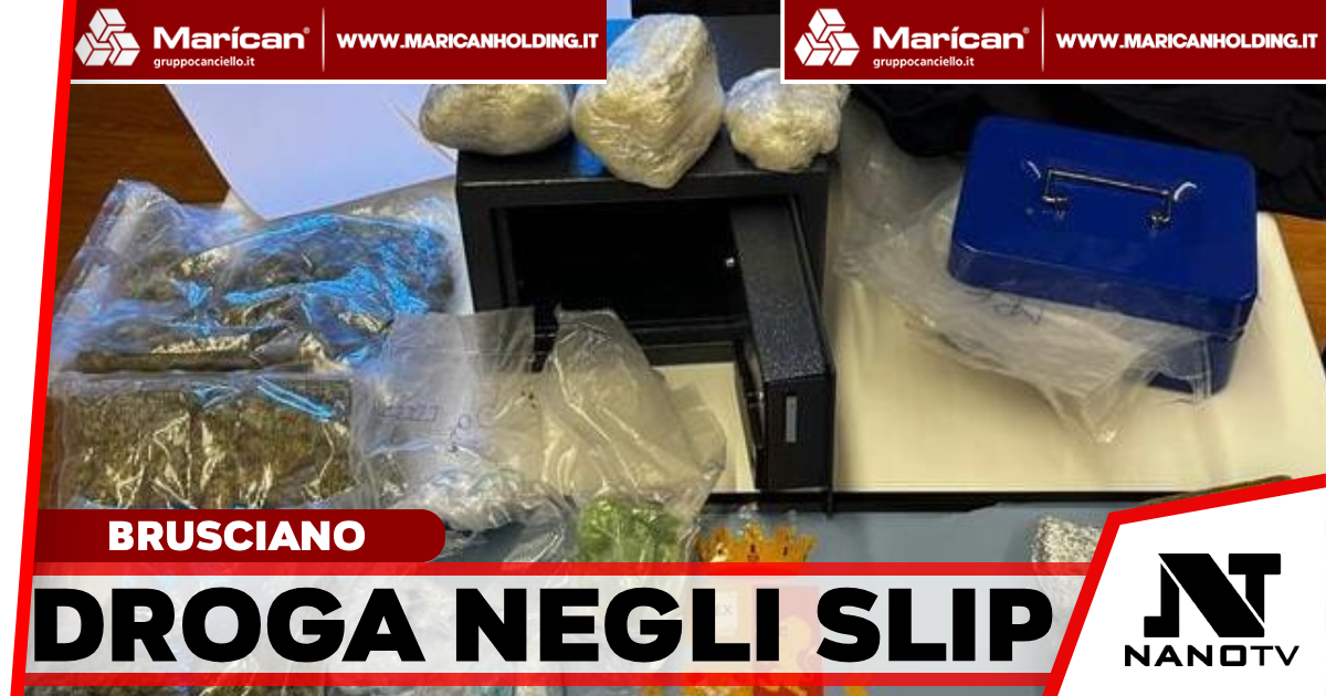 Brusciano, due giovani arrestati per spaccio: cocaina, hashish e marijuana nascosti anche negli slip