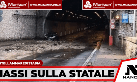 Castellammare di Stabia, massi sulla Statale Sorrentina: traffico in tilt a Pozzano