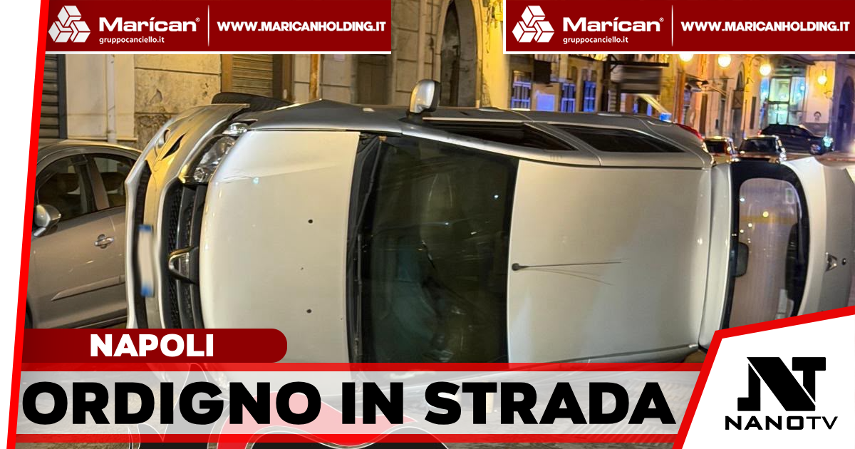 Napoli, auto ribaltata a San Giovanni a Teduccio: nell’abitacolo trovato un ordigno artigianale