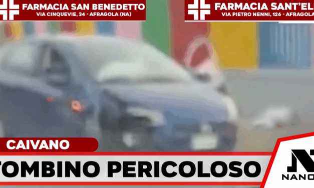 Caivano, auto finisce in un tombino nei pressi del Parco Verde: distrutta la parte anteriore