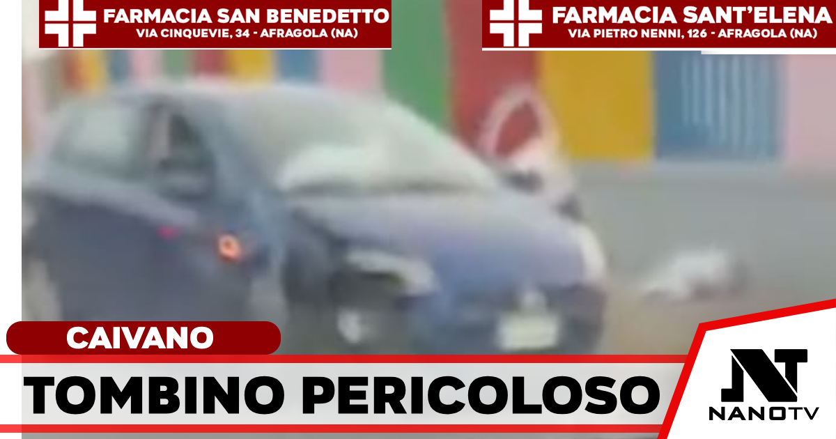 Caivano, auto finisce in un tombino nei pressi del Parco Verde: distrutta la parte anteriore