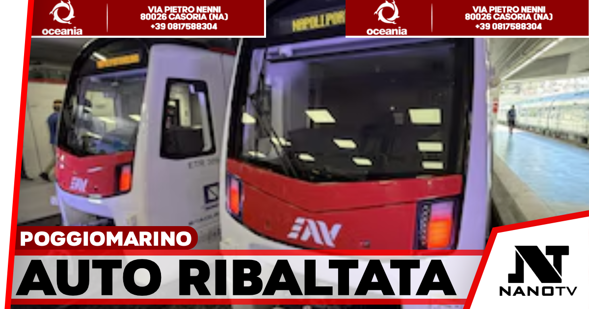 Poggiomarino, auto si ribalta al passaggio a livello: ferma la Circumvesuviana per un’ora