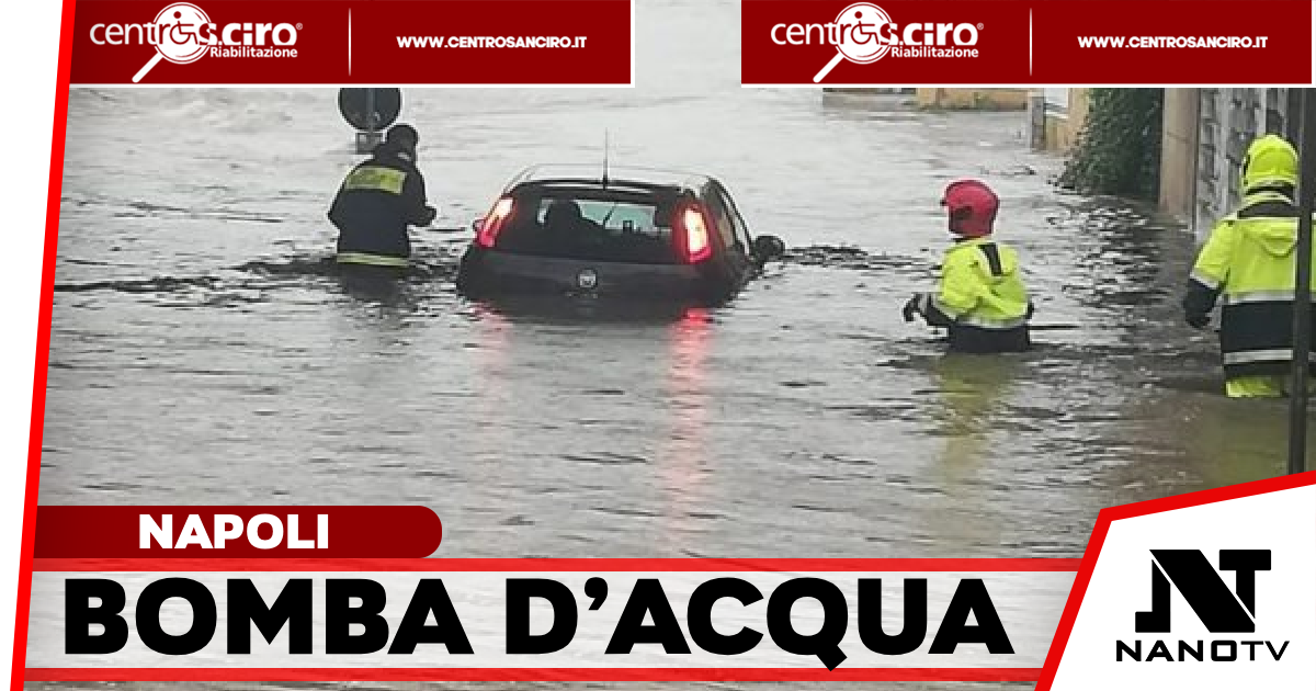Bomba d’acqua su Napoli, allagamenti e disagi: fango sull’Epomeo. A Forio chiusa la chiesa di San Gaetano