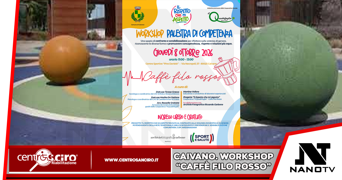 Caivano, il rispetto al centro del confronto: arriva il workshop “Caffè filo rosso”