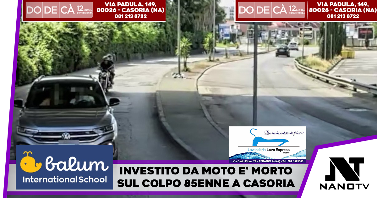 Casoria. Travolto da una moto nei pressi del cimitero: un uomo, 85 anni, è morto sul colpo
