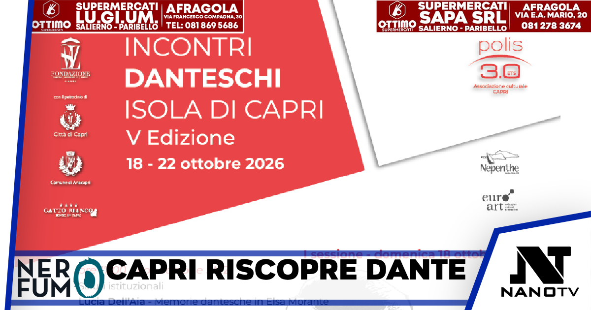 Capri riscopre Dante: cinque giorni tra letteratura, musica e linguaggi contemporanei