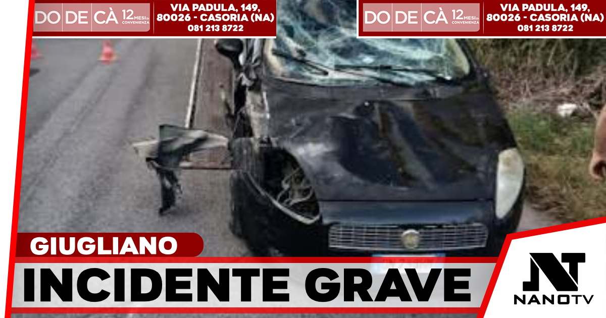 Violento incidente nella notte a Giugliano: auto si ribalta, grave una ragazza