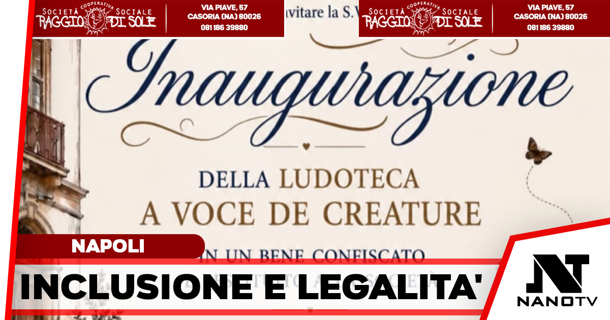 Inaugurazione della ludoteca “A’ Voce d’e Creature” in un bene confiscato con Piantedosi, Valditara e Manfredi