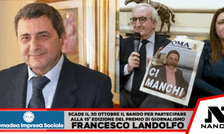 Semaforo verde per la quindicesima edizione del premio di giornalismo “Francesco Landolfo”