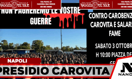 Napoli, carovita e caro affitti: sabato 3 ottobre presidio in Piazza del Gesù