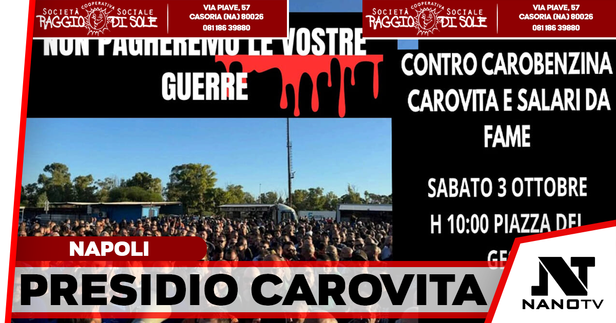 Napoli, carovita e caro affitti: sabato 3 ottobre presidio in Piazza del Gesù