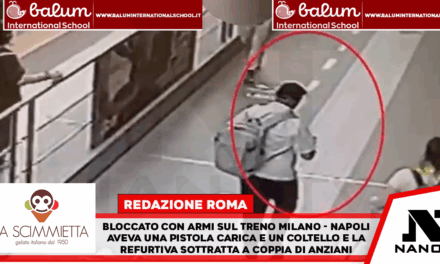 Bloccato a Roma sul treno Milano-Napoli con pistola e pugnale. Aveva rapinato coppia di anziani poi la folle fuga