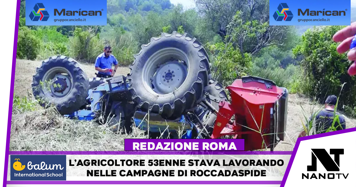 Il trattore si ribalta, agricoltore muore schiacciato nel Salernitano