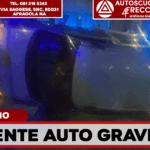 Giugliano, notte di paura: auto si ribalta, grave una ragazza