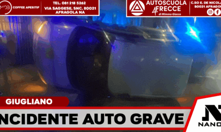 Giugliano, notte di paura: auto si ribalta, grave una ragazza
