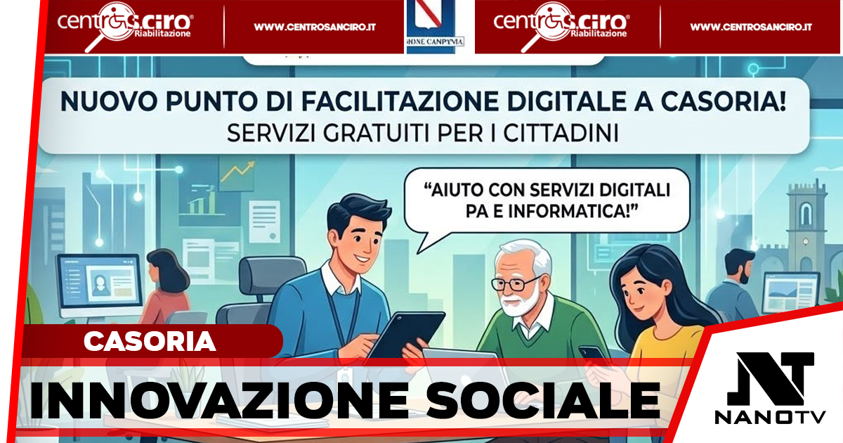 Casoria, attivato il punto di facilitazione digitale: servizi informatici gratuiti per i cittadini